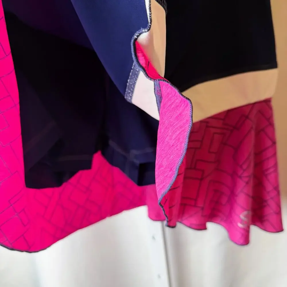 Sofibella Accent Performance‎ Tennis Skort Skirt Colorblock Navy Pink Size M